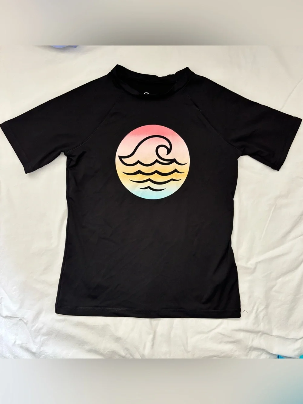 art class Black Rashguard with Pink, Yellow & Blue Gradient Wave